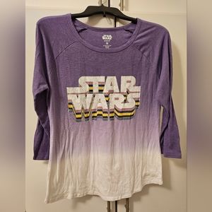 NWOT Star Wars Women's T Shirt, 3/4 Sleeve; Purple